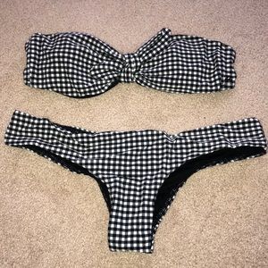 Billabong Strapless Plaid Bikini